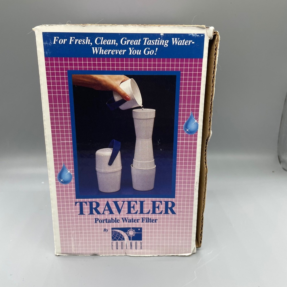 Equinox Traveler Portable Water Filter Vintage Compact Camping Hiking Gear USA